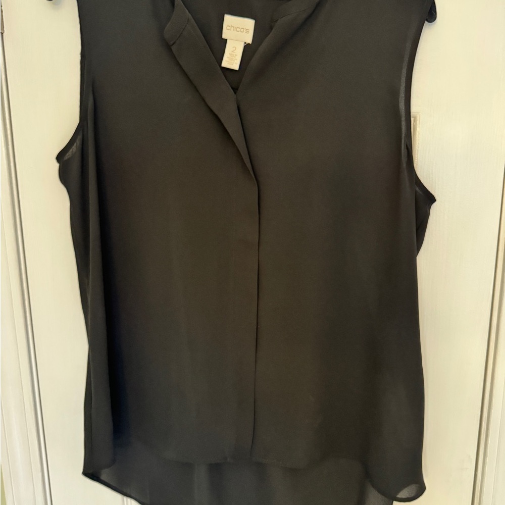 Chico's Elegant Black Sleeveless Blouse
